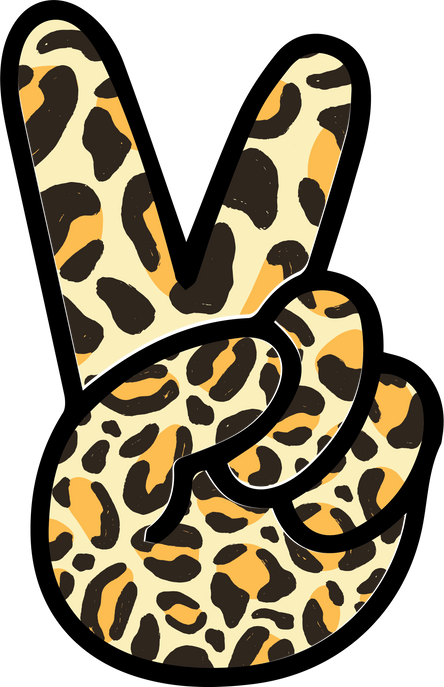 peace leopard print png